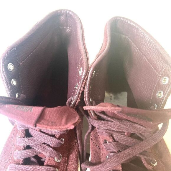 Vans Sk8 Hi Suede Fringe Skate Shoes Women’s 6 Men’s 4.5 Burgundy Lace Up Casual - Picture 7 of 13